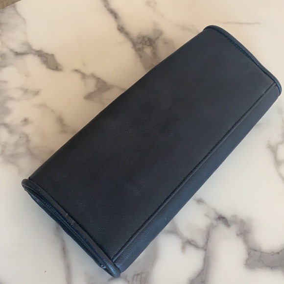 Black Leather Clutch With Silver Pyramid Studs - Picture 6 of 8